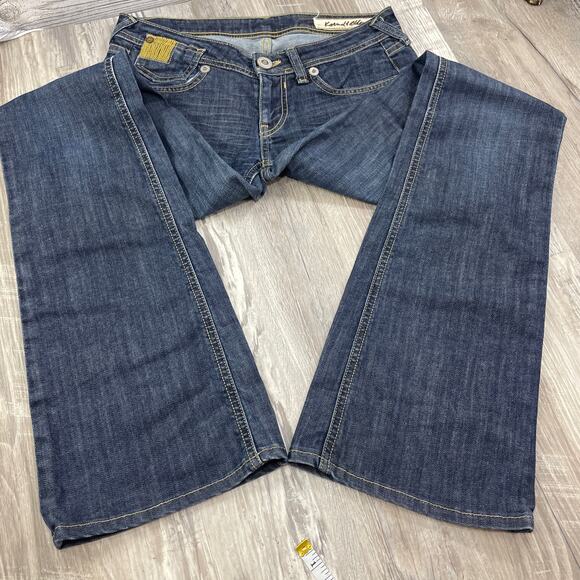 Karmel Alden 26 Jeans Low Rise Flare Flap Pocket Blue Denim Vintage 3kas8169 - Picture 7 of 12